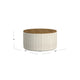 Jena Storage Ottoman | Brown 30’’ Round Lift Tray Top Ivory Pinstripes BM334100