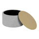 Mesy Storage Ottoman | 30’’ Round Lift Tray Top | Light Gray Boucle BM334101