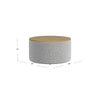 Mesy Storage Ottoman | 30’’ Round Lift Tray Top | Light Gray Boucle BM334101