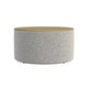 Mesy Storage Ottoman | 30" Round Lift Tray Top | Light Gray Boucle