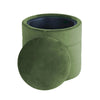 Pero Storage Ottoman | 18’’ Round Removable Lid | Rich Green Velvet BM334102