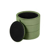 Pero Storage Ottoman | 18’’ Round Removable Lid | Rich Green Velvet BM334102