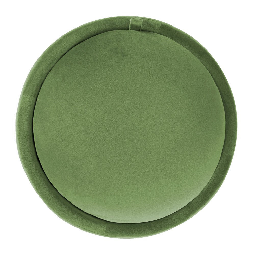 Pero Storage Ottoman | 18’’ Round Removable Lid | Rich Green Velvet BM334102