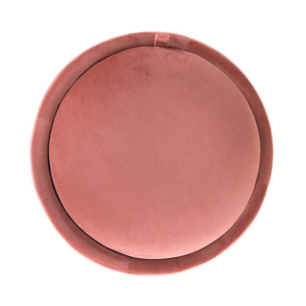 Pero Storage Ottoman | 18’’ Round Removable Lid | Blush Pink Velvet BM334103