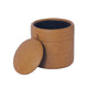 Pero Storage Ottoman | 18’’ Round Removable Lid | Brown Faux Leather BM334104