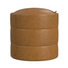 Pero Storage Ottoman | 18" Round Removable Lid | Brown Faux Leather