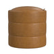 Pero Storage Ottoman | 18" Round Removable Lid | Brown Faux Leather