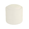 Pero Storage Ottoman | 18" Round Removable Lid | White Boucle Fabric