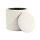 Pero Storage Ottoman | 18’’ Round Removable Lid | White Boucle Fabric