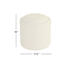 Pero Storage Ottoman | 18’’ Round Removable Lid | White Boucle Fabric