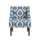 Yolu Accent Chair | Ikat Medallion Print | Blue and White Polyester BM334106