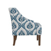 Yolu Accent Chair | Ikat Medallion Print | Blue and White Polyester BM334106