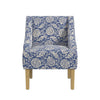 Yolu Accent Chair | Classic Floral Print | Blue and White Polyester BM334107