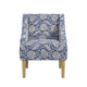 Yolu Accent Chair | Classic Floral Print | Blue and White Polyester BM334107
