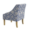 Yolu Accent Chair | Classic Floral Print | Blue and White Polyester BM334107