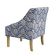 Yolu Accent Chair | Classic Floral Print | Blue and White Polyester BM334107