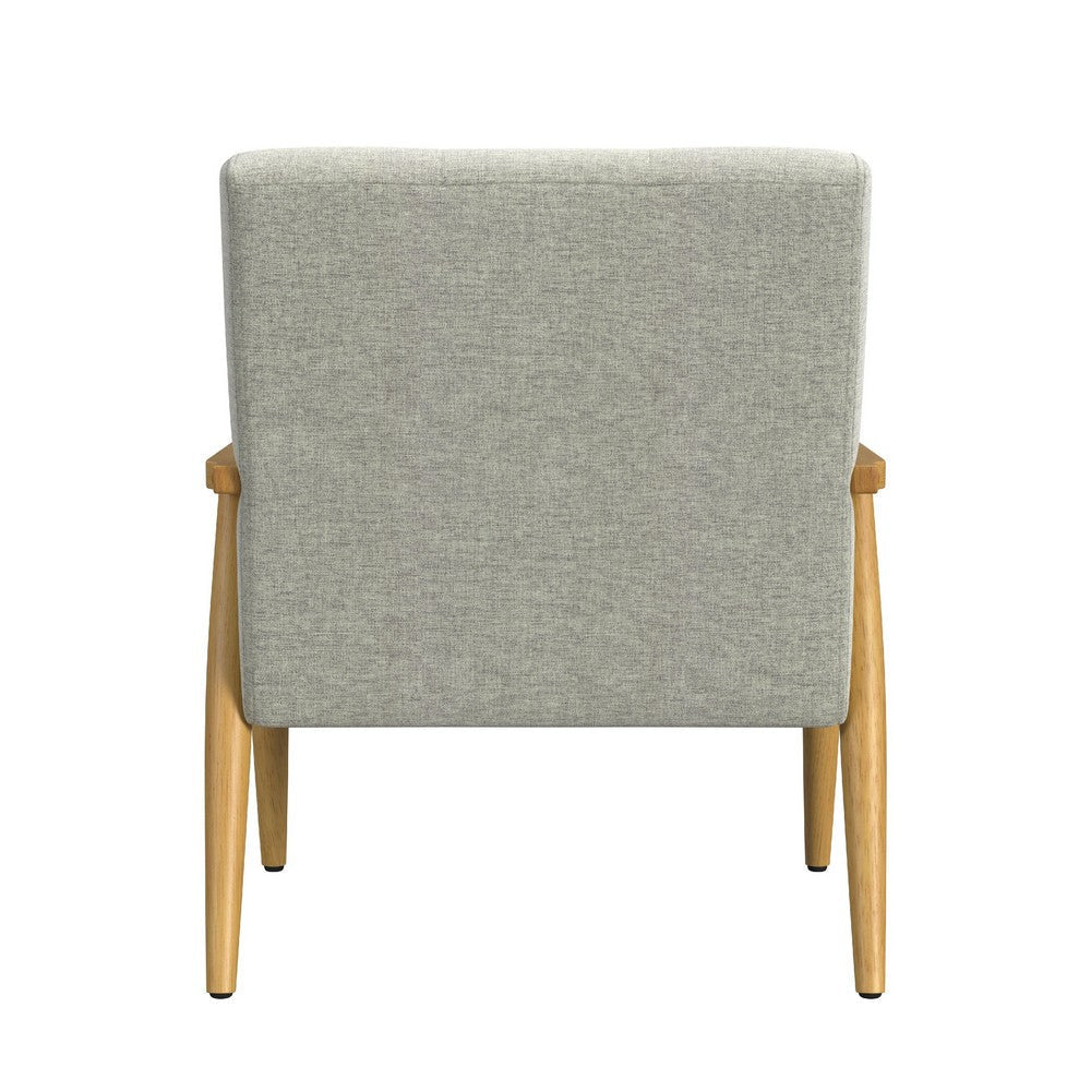 Accent Chair | Soft Light Gray Fabric | Button Tufted Backrest BM334108