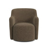 Kopi Swivel Accent Club Chair | Dark Brown Boucle | Curved Backrest BM334109