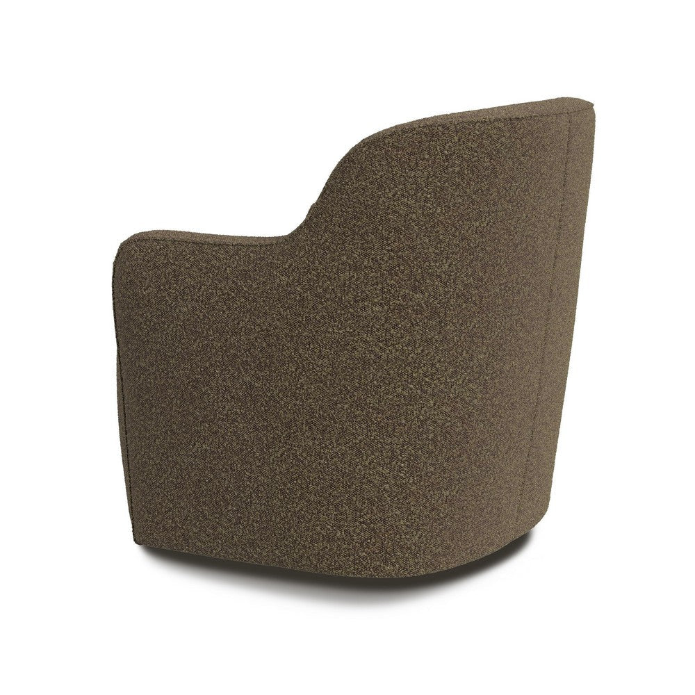 Kopi Swivel Accent Club Chair | Dark Brown Boucle | Curved Backrest BM334109