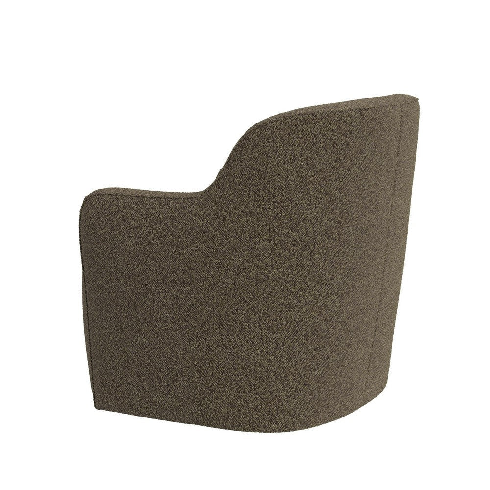 Kopi Swivel Accent Club Chair | Dark Brown Boucle | Curved Backrest BM334109