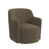 Kopi Swivel Accent Club Chair | Dark Brown Boucle | Curved Backrest