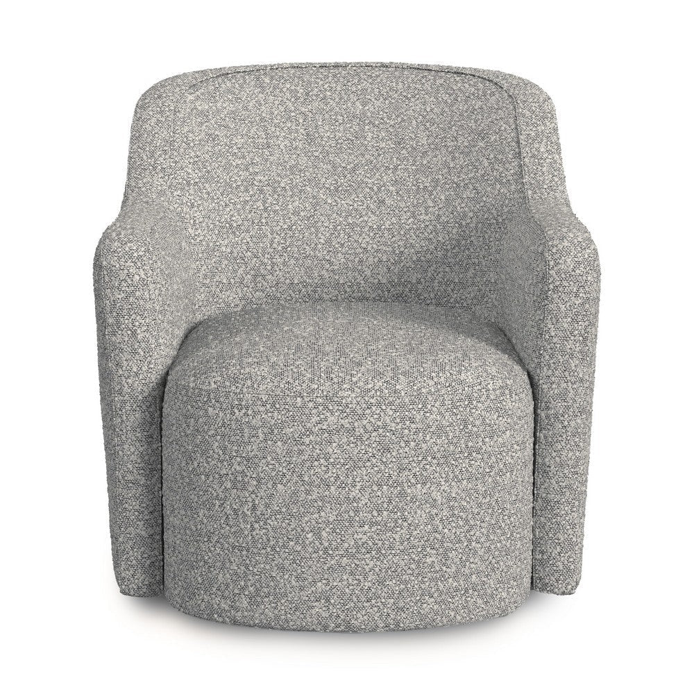 Kopi Swivel Accent Club Chair | Cream n Gray Boucle | Curved Backrest BM334110