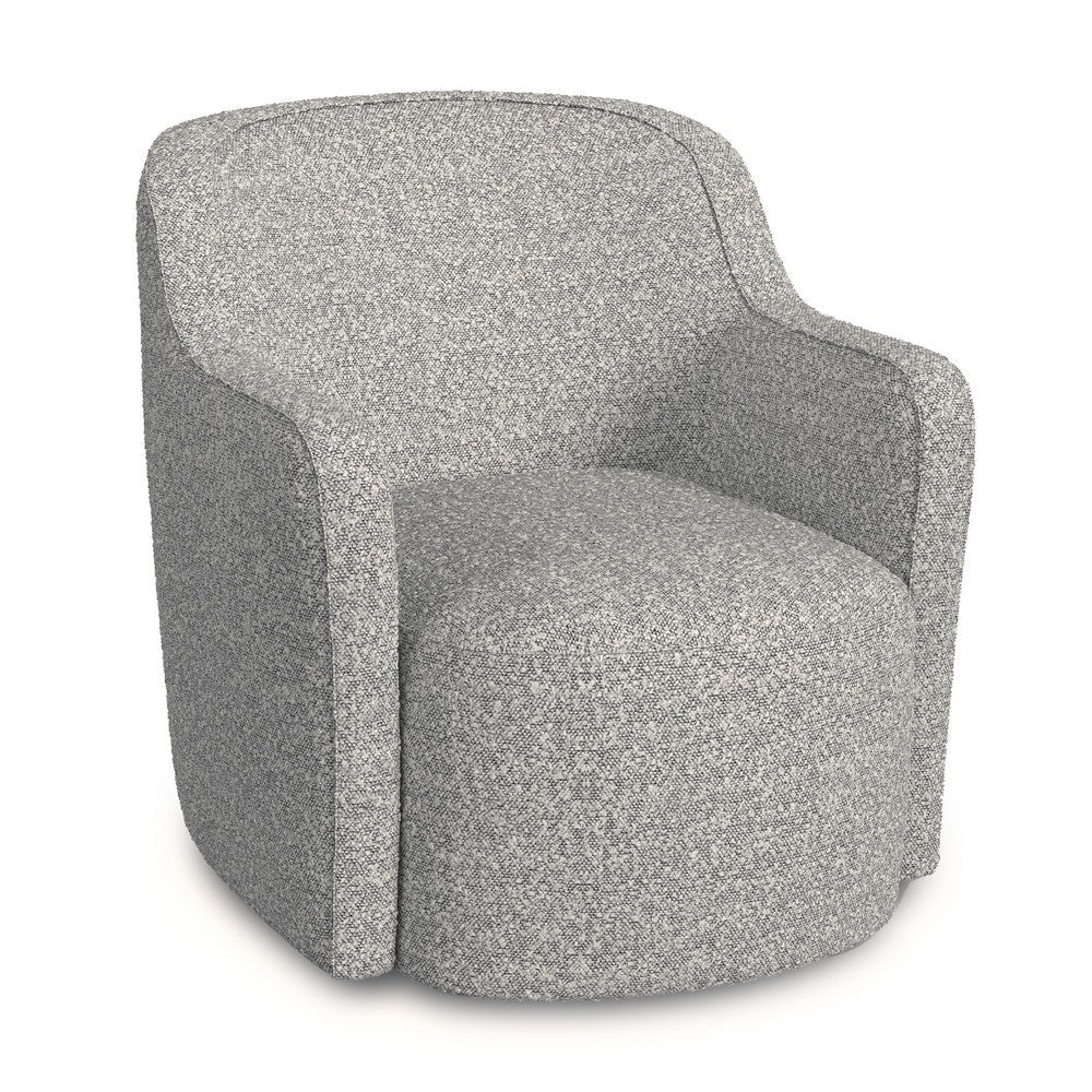 Kopi Swivel Accent Club Chair | Cream n Gray Boucle | Curved Backrest BM334110