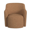 Kopi Swivel Accent Club Chair | Light Tan Brown Boucle Curved Backrest