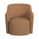Kopi Swivel Accent Club Chair | Light Tan Brown Boucle Curved Backrest