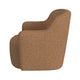 Kopi Swivel Accent Club Chair | Light Tan Brown Boucle Curved Backrest