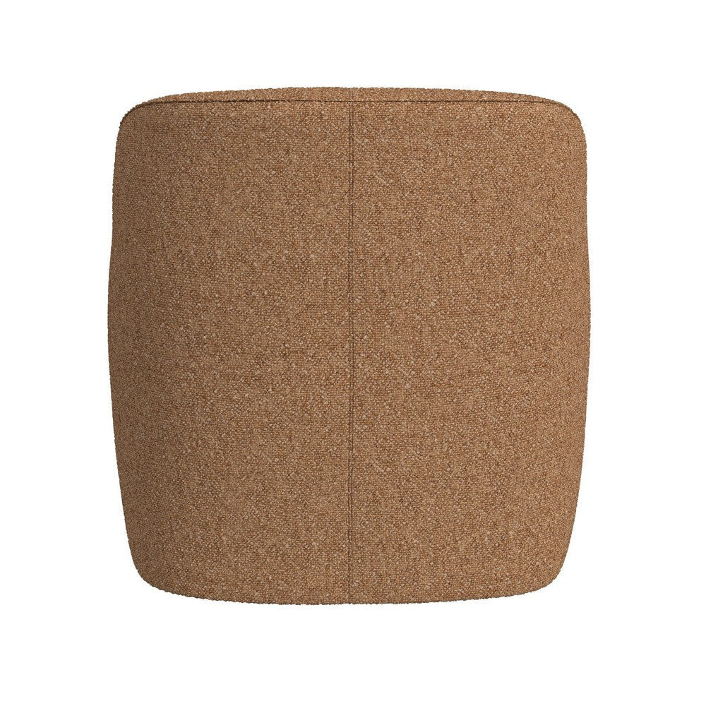 Kopi Swivel Accent Club Chair | Light Tan Brown Boucle Curved Backrest