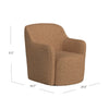Kopi Swivel Accent Club Chair | Light Tan Brown Boucle Curved Backrest