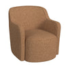 Kopi Swivel Accent Club Chair | Light Tan Brown Boucle Curved Backrest