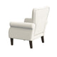 Mowo Accent Armchair | Classic Button Tufted Back | White Woven Fabric