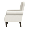 Mowo Accent Armchair | Classic Button Tufted Back | White Woven Fabric