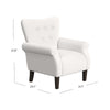 Mowo Accent Armchair | Classic Button Tufted Back | White Woven Fabric
