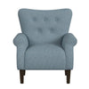 Mowo Accent Armchair | Classic Button Tufted Back | Blue Woven Fabric BM334113