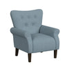 Mowo Accent Armchair | Classic Button Tufted Back | Blue Woven Fabric