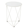 Accent Table | 18’’ | Round Mirror Top and Open White Metal Base BM334114