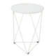 Accent Table | 18’’ | Round Mirror Top and Open White Metal Base BM334114