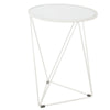 Accent Table | 18’’ | Round Mirror Top and Open White Metal Base BM334114