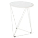 Accent Table | 18’’ | Round Mirror Top and Open White Metal Base BM334114