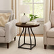 Tior Accent Table | 20" Round Wood Laminate Top | Black Metal Base