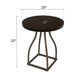 Tior Accent Table | 20’’ Round Wood Brown Top | Open Gray Metal Base BM334117