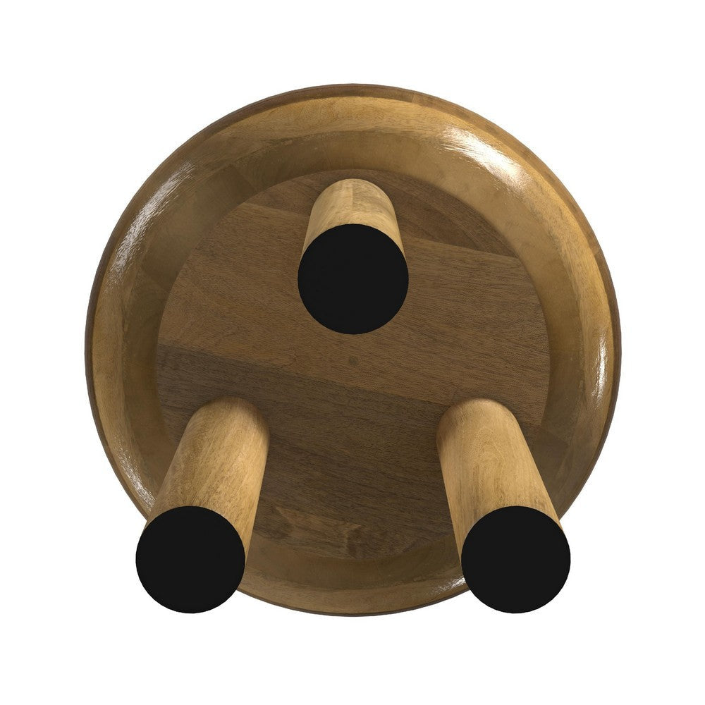 Yiro Side Table | 18’’ Brown Mango Wood Top | Three-Legged Design