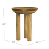 Yiro Side Table | 18’’ Brown Mango Wood Top | Three-Legged Design