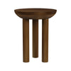 Yiro Side Table | 18’’ | Dark Brown Mango Wood | Three-Legged Design