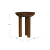 Yiro Side Table | 18’’ | Dark Brown Mango Wood | Three-Legged Design