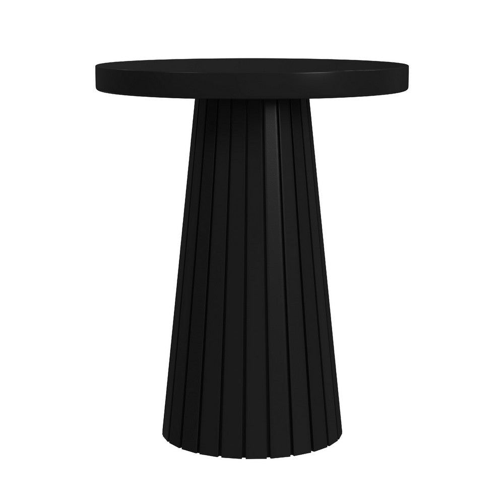 Waka Side Table | 18’’ | Black Mango Wood Top | Minimalistic Design