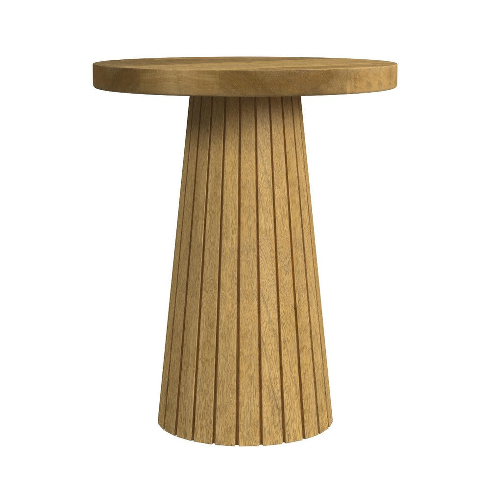 Waka Side Table | 18’’ | Brown Mango Wood Top | Minimalistic Design